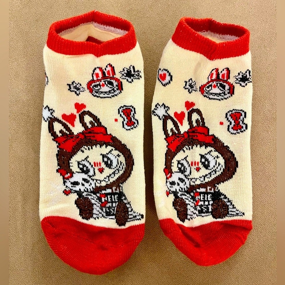Labubu Socks and Charm Set - Red - Picture 2 of 5